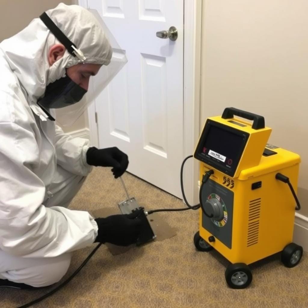 Certified technician performing emergency flood water removal in Dandenong